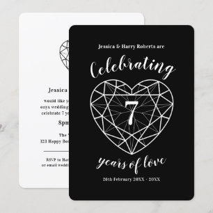 Onyx Anniversary 7 years of love party invitations