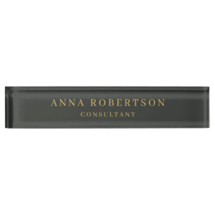 Onyx Black & Gold Colours Professional Minimalist Nameplate