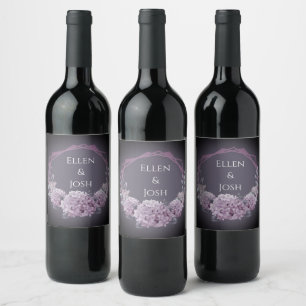 Onyx Black Velvet   Chalkboard Grunge Monogram Wine Label