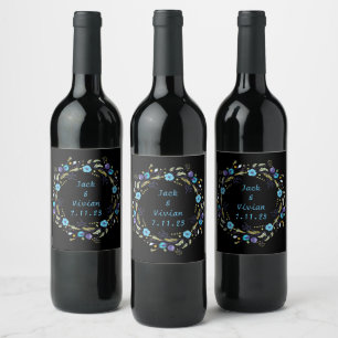 Onyx Black Velvet   Chalkboard Grunge Vintage Wine Label