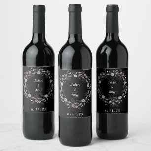 Onyx Black Velvet Chalkboard Grunge Vintage Wine Label