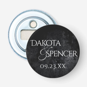 Onyx Black Velvet Classic Grunge Custom Wedding Bottle Opener