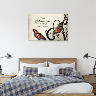 Onyx Butterfly Swirl Family Wrapped Canvas