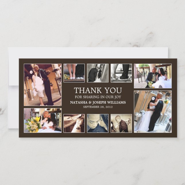 ONYX COLLAGE | WEDDING THANK YOU CARD (Front)