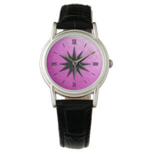 Onyx compass rose - orchid glass background watch