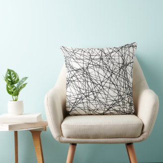 Onyx Crosshatch Throw Pillow
