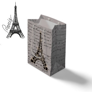 Onyx Eiffel Tower Medium Gift Bag