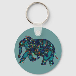 Onyx Elephant Key Ring