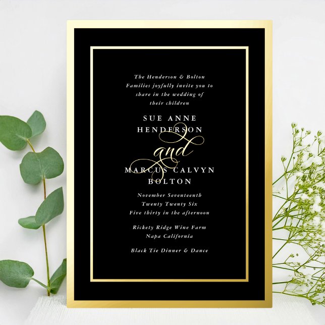 Onyx Formal Calligraphy Golden Frames Wedding (Creator Uploaded)