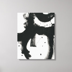 Onyx Gesture - Black Paint Strokes Canvas Print