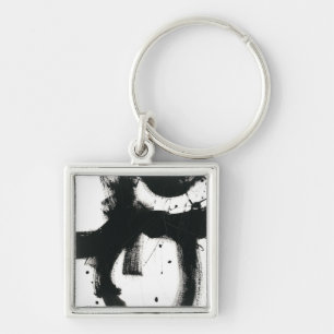 Onyx Gesture - Black Paint Strokes Key Ring