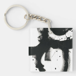 Onyx Gesture - Black Paint Strokes Key Ring