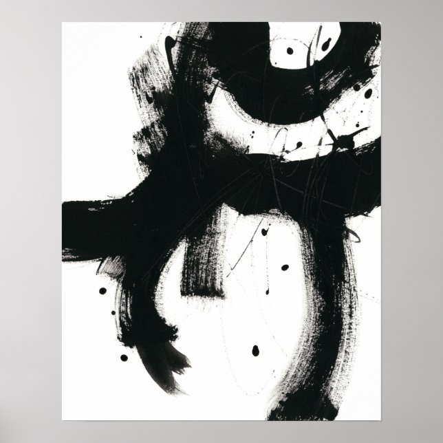 Onyx Gesture - Black Paint Strokes Poster (Front)