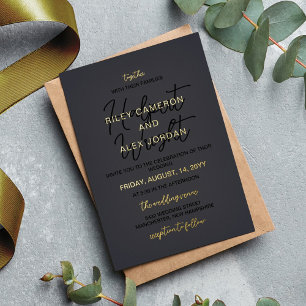 Onyx Grey & Gold Together with Parents Wedding