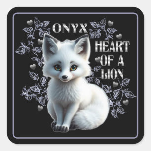 Onyx - Heart Of A Lion Black Square Sticker