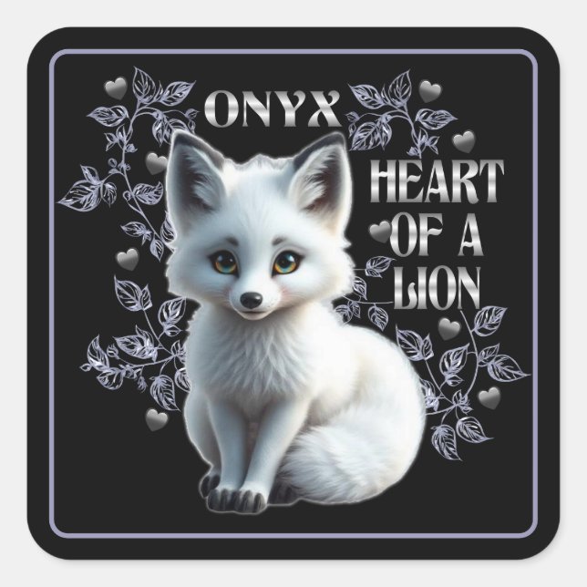 Onyx - Heart Of A Lion Black Square Sticker (Front)