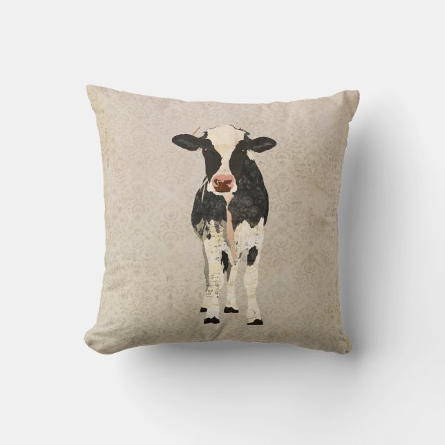 Onyx & Ivory Cow  MoJo Pillow (Front)