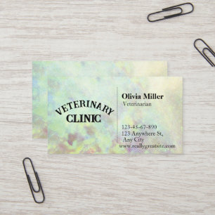 Onyx Mineral Custom Minimalist Professional Opal  Business Card