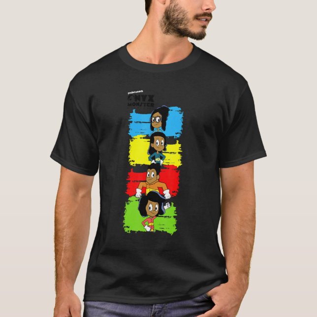 Onyx Monster Mysteries Scribble Colour Stacked T-Shirt (Front)