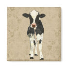 Onyx & Pearl Cow Magnet