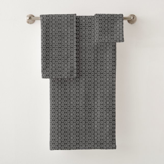 Onyx Petal Grid Towel Set (Insitu)