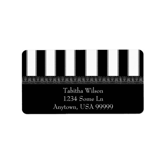 Onyx Stripe Address Label