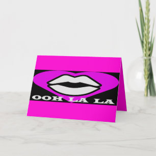 OO La La design pink and black beauty theme French Card