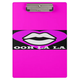 OO La La design pink and black beauty theme French Clipboard