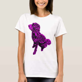 Oodle Spoodle Groodle Pink Black Woodcut T-Shirt