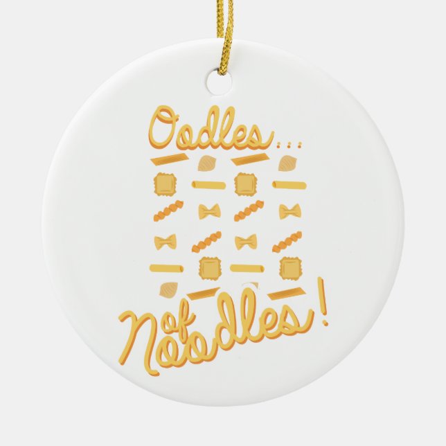 Oodles of Noodles Ceramic Tree Decoration (Front)