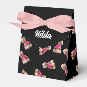Oodles Of Poodles (Pink on Black) Party Favour Box