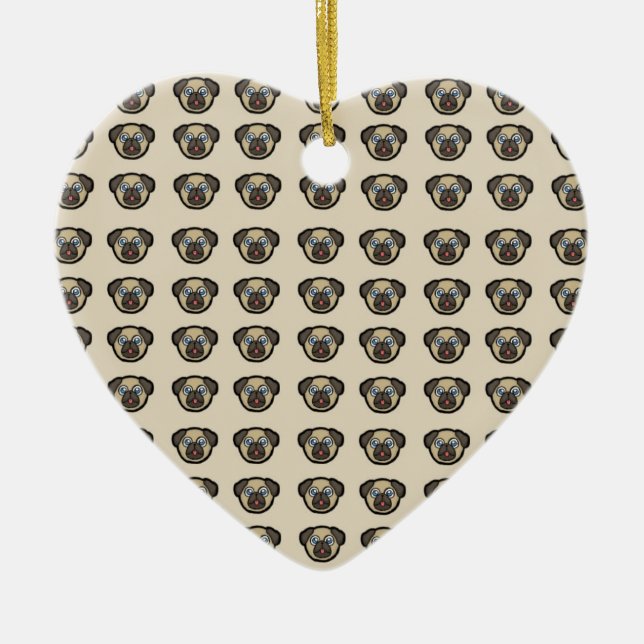 Oodles of Pugs Ceramic Tree Decoration (Front)