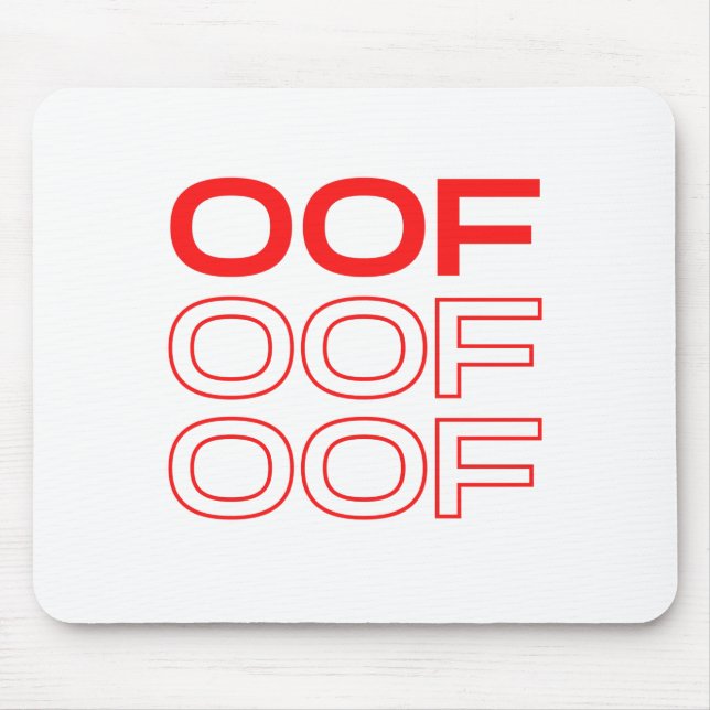 Oof Roblox Funny Meme Red Font Mouse Mat (Front)