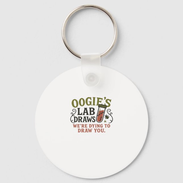 Oogie�s Lab Draws � Funny Halloween Phlebotomist & Key Ring (Front)