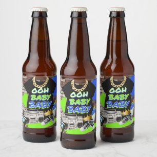 Ooh Baby Baby   Hip Hop Baby Shower Beer Bottle Label