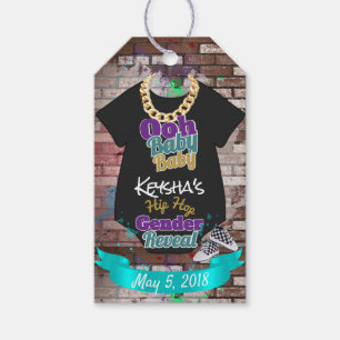 Ooh Baby Baby-Hip Hop Gender Reveal Favour Tags