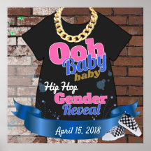 Ooh Baby Baby-Hip Hop Gender Reveal Party Sign