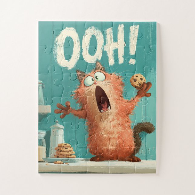 OOH! Cookie Cat – Funny Cartoon Puzzle (Vertical)