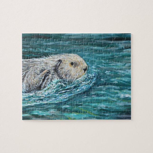 Ooh Goody Lunchtime Sea Otter Painting Jigsaw Puzzle (Horizontal)