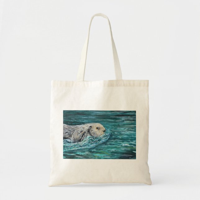 Ooh Goody Lunchtime Sea Otter Painting Tote Bag (Front)