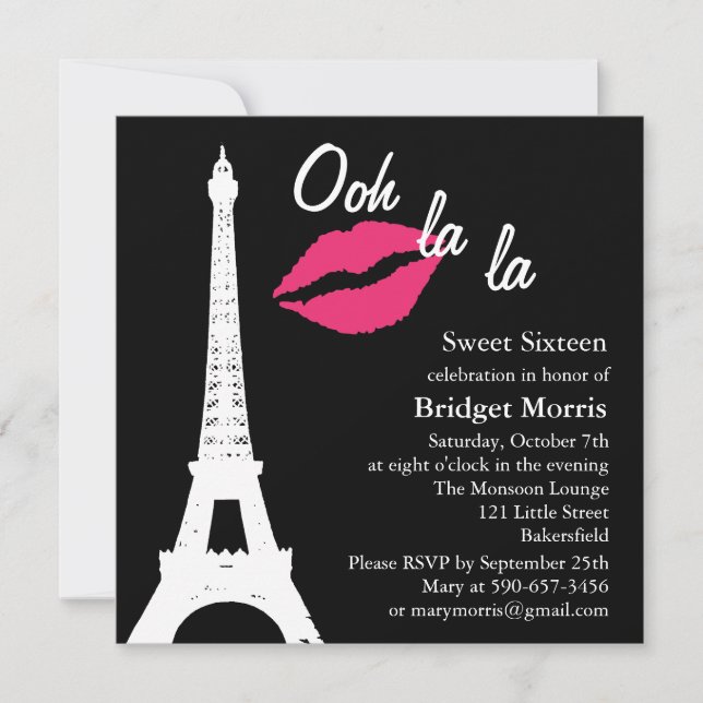 Ooh la la! Birthday Invitation (Front)