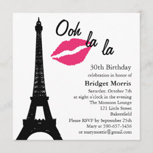 Ooh la la! Birthday Invitation (white)