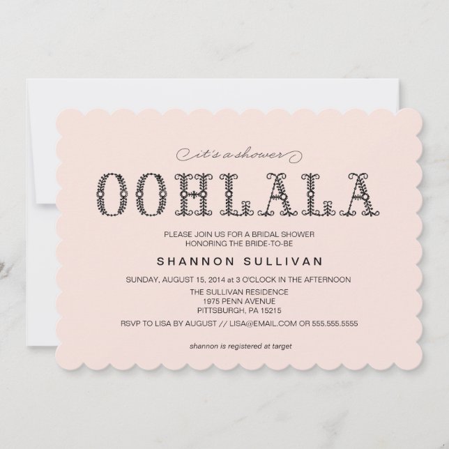 Ooh, La La Bridal Shower invitation (Front)