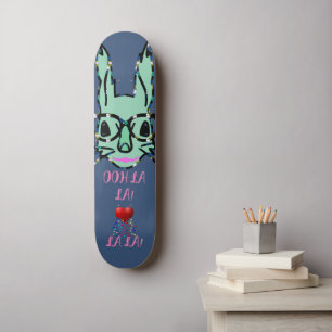 Ooh La La Bunny Rabbit  Skateboard