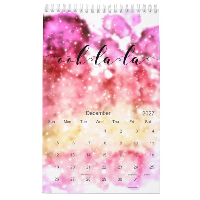 Ooh-La-La Calendar (Dec 2027)