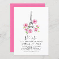 Ooh la la Eiffel Tower Pink Floral Birthday Party