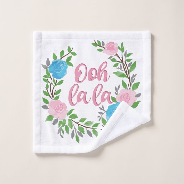 Ooh La La - French Phrases Wash Cloth (Wash Cloth)