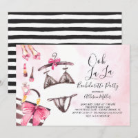 Ooh La La Lingerie Bachelorette Party Invitation