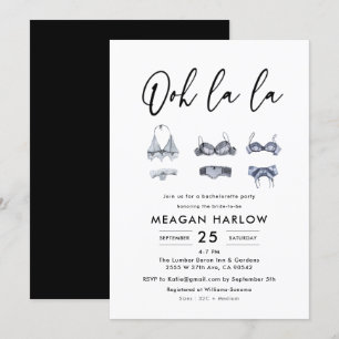 Ooh La La Lingerie Shower Bachelorette Party Invitation