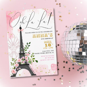 Ooh La La Paris Birthday Invitation